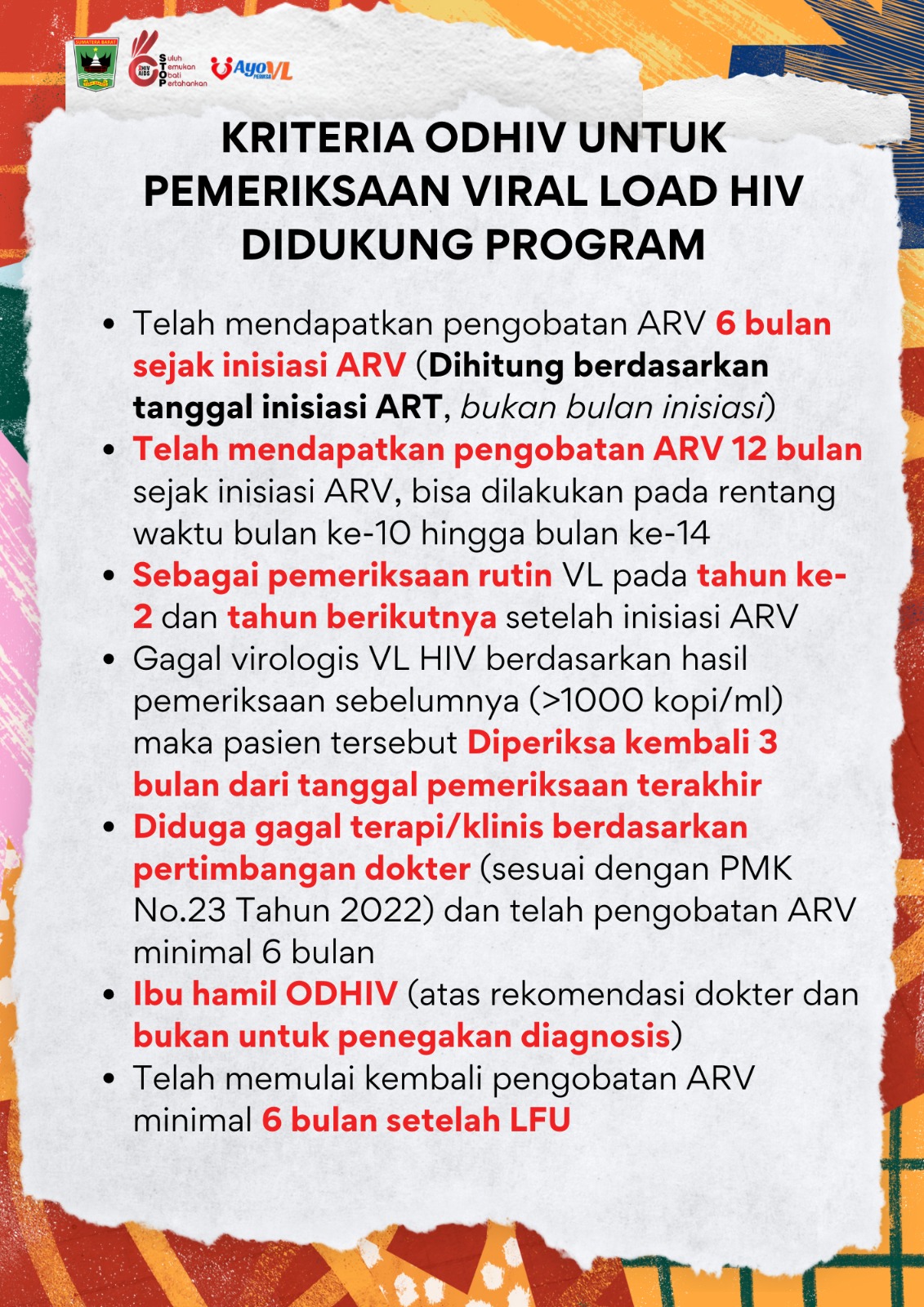 Kriteria ODHIV yang dapat Diperiksa VL HIV